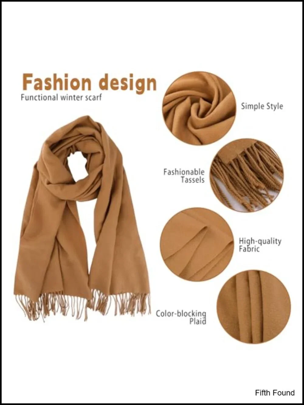 Women's Soft Warm Oversized Winter Scarf Shawl with Tassels